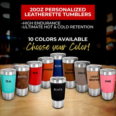 Personalized 20oz Leatherette Groomsmen Tumbler Gift